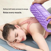 Rouleau de massage portable en mousse EVA haute densité antidérapante, personnalisable avec logo, bâton d'équilibre à dents de loup pour thérapie des tissus profonds et yoga