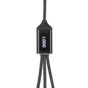 Logotipo brillante 4 en 1 Cable de carga rápida Max 66W Carga súper rápida <span class=keywords><strong>Adaptador</strong></span> de cargador de teléfono trenzado de nailon Tipo C - Product Image 2
