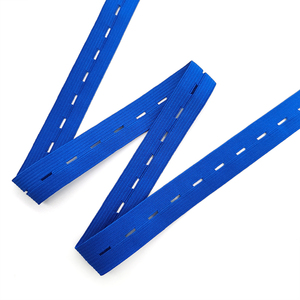 Bande élastique plate à boutonnière en polyester/spandex MILY, <span class=keywords><strong>2</strong></span>*46 <span class=keywords><strong>CM</strong></span>, bleu foncé, tricotée, couleur unie, pour couture, vêtements de mariage, sacs - Product Image 5