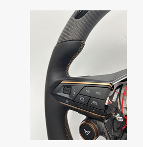 Volante Deportivo Personalizado de Fibra de Carbono Real con SmartLED para Cupra Formentor VZ5 <span class=keywords><strong>Leon</strong></span> Tavascan Terramar Born Ateca, Estilo Racing - Product Image 2