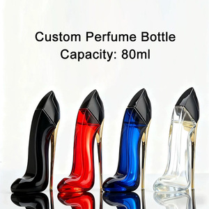 Botella de <span class=keywords><strong>Perfume</strong></span> de Vidrio Vacía de Alta Calidad con Diseño Único de Tacón Alto y Tapa Negra de Plástico con Atomizador - Product Image 2