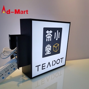 Su misura Esterna impermeabile light box cartellone porta del negozio di tè al latte segno double-sided lato hanging <span class=keywords><strong>LED</strong></span> a parete light box