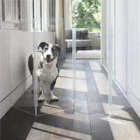 Barrière pour animaux de compagnie autoportante, pliable, en acrylique, pour portes, escaliers, maison, barrière en lucite en zigzag, barrière intérieure pour animaux de compagnie