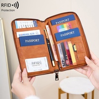 Porte-passeport RFID en gros pour voyage, portefeuille de voyage RFID pour femmes/hommes avec emplacements pour cartes, protège-passeport