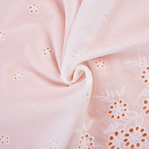 Tessuto bianco ricamato occhielli in chiffon 100% tessuto ricamato in cotone abbigliamento da donna tessuto tulle ricamato a fiori - Product Image 2