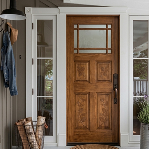 Puerta de Madera de Pino de Alta Durabilidad, Panel Sólido, Grano Natural, Elegante, Interior y Exterior, Tamaños Personalizados, Fabricante - Product Image 6