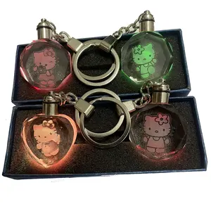 Custom Cute Cartoon 3D Hello Kitty Keychain Car Accessories Bag Ornament simons cat key chain Key Rings Gift Llaveros