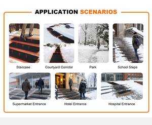 แผ่นกราฟีนละลายหิมะสำหรับบันได, แผ่นยางกันลื่นแบบให้ความร้อนสำหรับทางเดิน, ละลายน้ำแข็งเร็ว 3 นิ้ว/ชั่วโมง, ปลอดภัยและประหยัดพลังงาน - Product Image 5