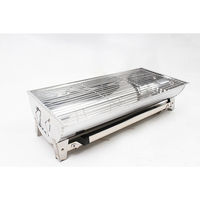 Barbecue à charbon d'acier inoxydable pliable automatique avec brochettes rotatives, idéal pour l'intérieur et le camping, pour la cuisson de la viande