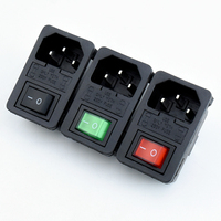 Prise intelligente AC-01 C14 avec interrupteur LED et double fusible 10A 250V pour les normes Royaume-Uni, États-Unis, UE et Australie