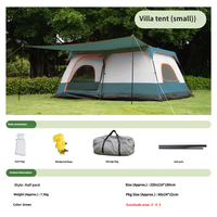 Tente de camping de plage pour 6 à 10 personnes, grande auvent avec espace supplémentaire, deux chambres et un grand hall pour les voyages en groupe