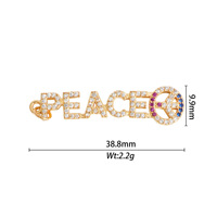 Breloque en laiton plaqué or YML avec micro-incrustations de zircon, lettres texte PAIX, BONHEUR, MAMAN, AMOUR, accessoires DIY pour bracelet et collier