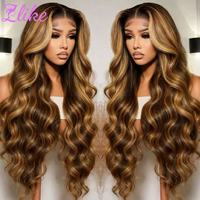 Wig Rambut Manusia Vietnam Murah Full HD Lace Virgin Hair Body Wave Highlight Berwarna Wig Rambut Manusia Lace Front untuk Wanita