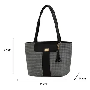 Bolso Cuadri para Mujer Fana Isadora, Bolso de Papel Blanco con Asas Planas y Cierre, Accesorios de Moda Veganos para Adultos - Product Image 3
