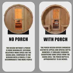 Sauna extérieur rond noir sur mesure OEM avec poêle à vapeur, pour 3-4 personnes - Product Image 4