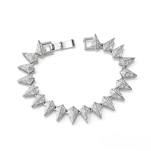 Hot Selling Popular Personalized Alloy Gold Silver Plated Geometric Bracelet Hiphop Simple Versatile <b>Men</b> Chain Bracelets Jewelry - Product Image 4