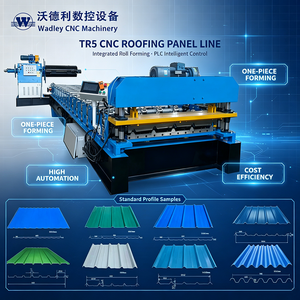 Machine de formage à rouleaux monocouche TR5, cisaillement électrique, machine à fabriquer des panneaux de <span class=keywords><strong>toiture</strong></span> métalliques trapézoïdaux à grande vitesse - Product Image 1