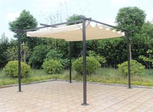 Conçu sur mesure 3*3m Pergola en aluminium rétractable toit motorisé pare-soleil Gazebo étanche enduit de poudre bois métal nature - Product Image 5