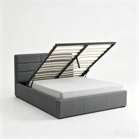 Lit double en bois rembourré avec cadre capitonné, collection 2026, design de créateur