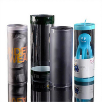 Matériaux recyclés personnalisables PVC/PP PET, baril en plastique cylindrique, impression UV, logo personnalisé, emballage artisanal transparent personnalisé