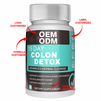 Pilules de désintoxication du côlon de 15 jours, 30 capsules, nettoyage à base de plantes avancé pour le soutien digestif, le transit intestinal et l'élimination des toxines, végétalien