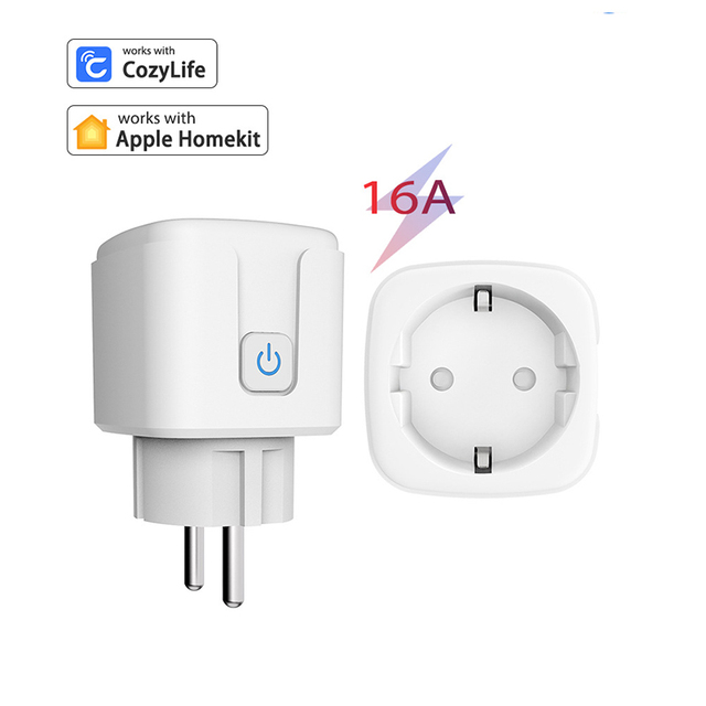 WIFI Enabled Homekit Smart Plug EU Wireless16a Smart Plug Socket Works with Amzaon Alexa google Home