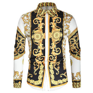 قميص ملكيي للرجال للخريف من RNSHANGER قميص غير رسمي ضيق مطبوع للرجال قميص عصري مقاس اجتماعي قمصان حفلات - Product Image 1