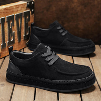Zapatos de Hombre, Nuevos Tenis Negros con Cordones, Estilo Casual y Deportivo para Otoño, con Parte Superior de PU y Suela de PVC