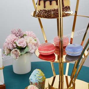 Support à Dessert doré simple pour <span class=keywords><strong>montgolfière</strong></span> verticale support d'affichage de gâteau en métal élégant pour buffet de fête de mariage de restaurant d'hôtel - Product Image 4