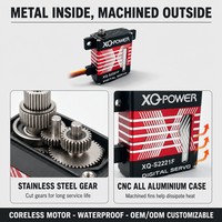 Servomoteur numérique sans noyau XQ-POWER XQ-S2221F 22KG pour avion, engrenages en acier inoxydable, aluminium CNC, étanche, 8.4V, OEM