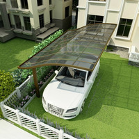 Abri de voiture préfabriqué en alliage d'aluminium pour extérieur avec toit en polycarbonate – Garage durable, étanche, taille personnalisable, finition poudrée