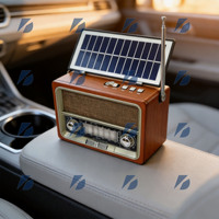 Kts KTF-1668 Taşınabilir Güneş Enerjili Şarj Edilebilir Radyo Hoparlör RGB LED Aydınlatma 1000-2000mAh Pil Kablosuz AM/FM/SW/BT El Feneri