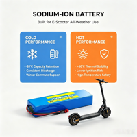 Pack de batteries au sodium-ion OEM 36V 48V 7.8Ah 10Ah 15Ah avec BMS, cellules de qualité A sécurisées, pack de remplacement personnalisé pour trottinette électrique