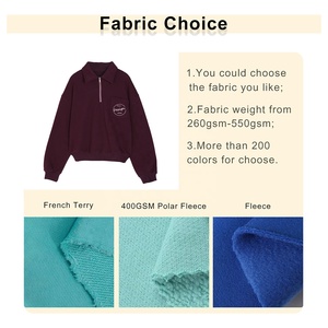 All'ingrosso stampa dello schermo 1/4 Zip <span class=keywords><strong>Polo</strong></span> <span class=keywords><strong>collo</strong></span> petto <span class=keywords><strong>felpa</strong></span> di alta qualità Over size felpe in pile da donna - Product Image 2