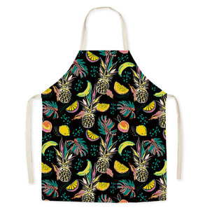 Comme lin travail tablier été ananas imprimé fruits motif adulte Parent-enfant sans manches taille tablier ménage tablier - Product Image 2
