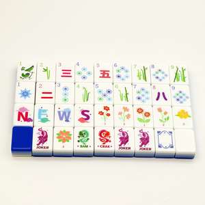 Coffret de <span class=keywords><strong>Mahjong</strong></span> et d'échecs portable de luxe à 4 couches, style américain, pour enfants, 160 tuiles de <span class=keywords><strong>Mahjong</strong></span>, design pliable en plastique - Product Image 4