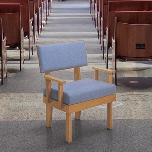 Silla <span class=keywords><strong>de</strong></span> Iglesia Clásica Colonial <span class=keywords><strong>de</strong></span> Madera Maciza al por Mayor, Silla Ergonómica <span class=keywords><strong>de</strong></span> Arce Acolchada para Púlpito, Muebles para Teatro Religioso - Product Image 5