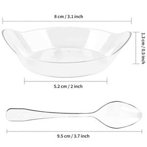 Plateau carré en plastique pour apéritifs et desserts, idéal pour servir des collations, mini cheesecakes, sauces, dégustation en libre-service - Product Image 2
