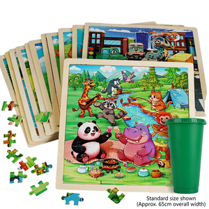 Rompecabezas <span class=keywords><strong>de</strong></span> Madera <span class=keywords><strong>de</strong></span> Tilo con Diseño <span class=keywords><strong>de</strong></span> Panda, Picnic, Camping, Animales y Río, para Niños, Corte Láser, No Tóxico, Acabado Mate, Caja <span class=keywords><strong>de</strong></span> Regalo, OEM - Product Image 5