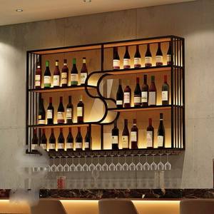 Étagère de rangement multifonctionnelle créative et décorative, cadre suspendu, comptoir de bar, porte-vin, <span class=keywords><strong>caisse</strong></span> enregistreuse, armoire pour présentoirs - Product Image 6