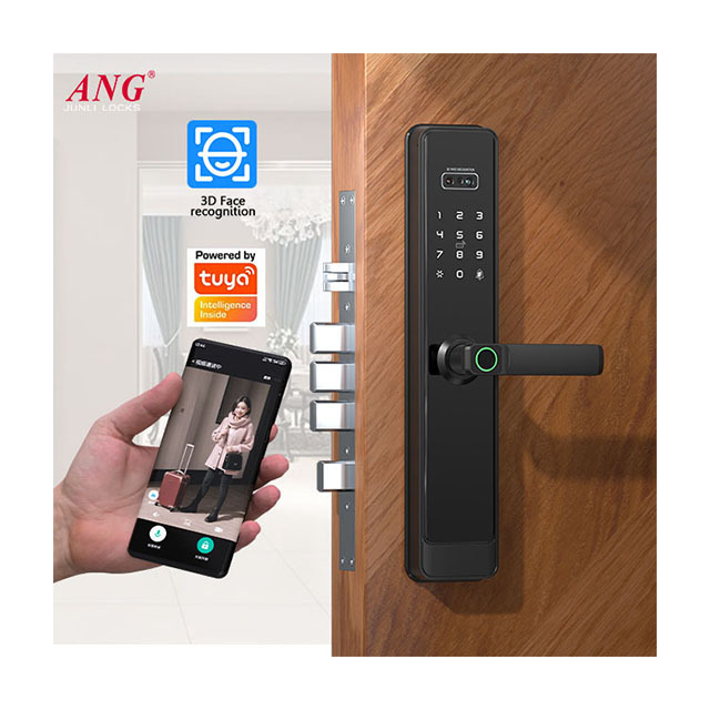 3D Face Recognition Smart Door Lock Biometric IC Card Tuya Wifi APP Active Intercom Fingerprint Digital Locks With Camera