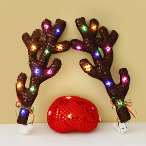 Adornos navideños para ventana y parrilla de coche-Kit de coche de renos con cascabeles y nariz roja de felpa, astas de reno y nariz - Product Image 5