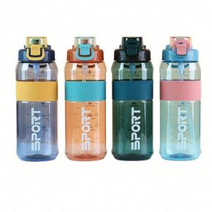 Botella de Agua de Plástico de Gran Capacidad de 1500 ml, a Prueba de Fugas, Botella Deportiva Portátil con Pajita para Fitness y Actividades al Aire Libre - Product Image 1