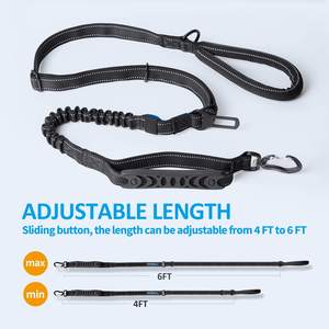 TOPBUDDY-correa elástica multifuncional para perro, <span class=keywords><strong>4</strong></span>-6 pies, fuerte, con cinturón de seguridad para coche - Product Image 5