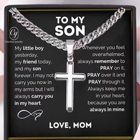 Collier pour homme en acier inoxydable tendance, chaîne cubaine avec pendentif croix, résistant à la décoloration, lavable, vente en gros