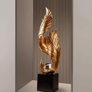 Décoration d'art en plumes de luxe, ornement haut de gamme pour la maison, entrée, meuble TV, résine, salon, hall d'hôtel - Product Image 1