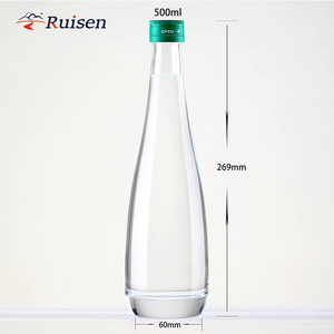 Bouteille d'eau en verre personnalisée de 300 <span class=keywords><strong>ml</strong></span>, 330 <span class=keywords><strong>ml</strong></span>, 500 <span class=keywords><strong>ml</strong></span>, bouteilles en verre pour boissons, jus, bouteille d'eau avec couvercles - Product Image 3