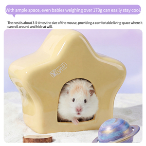 YEE Factory Wholesale Ceramic Hidehouse Food Bowl and Water <b>Bottle</b> Summer Cooling Hamster Accessories Set for Small Pet - Product Image 2
