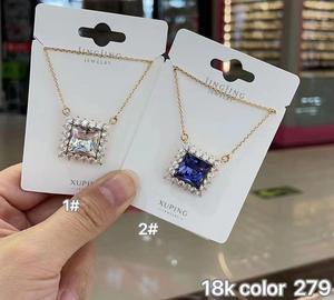 Xuping <span class=keywords><strong>jingjing</strong></span> mode or Rose couleur cristal autrichien couleur papillon pendentif colliers en gros bijoux de mode pour les femmes - Product Image 3