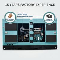 Générateur diesel silencieux 150 kVA, type silencieux, 120 kW, insonorisé, triphasé, 50/60 Hz, refroidi par eau, certifié CE, alimenté par Weichai, fonctions ATS